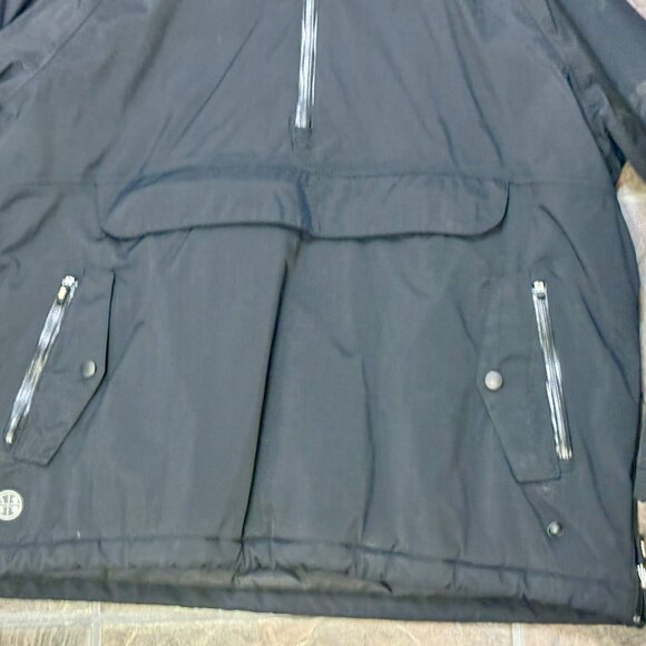 ~Lands End L/P 14-16 Black Winter 1/2 zip RECCO Jacket Removable Faux Fur Trim.. - Picture 2 of 7